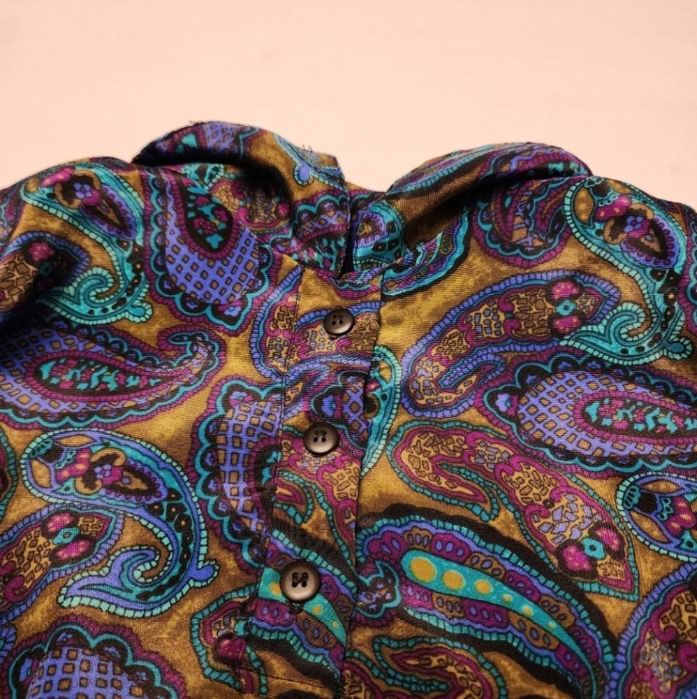 Vintage Paisley Blouse Size L - Picture 6 of 11